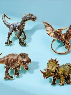Boutique Bundle: 4 Detailed Jurassic Dinosaur Enamel Lapel Pins